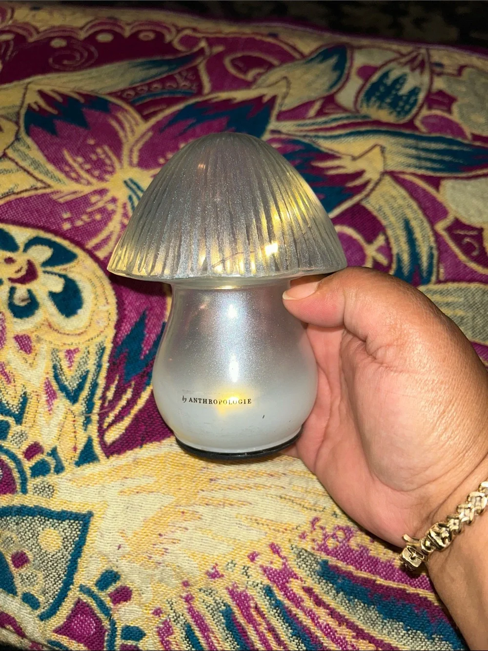 Anthropologie blown glass mushroom lamp